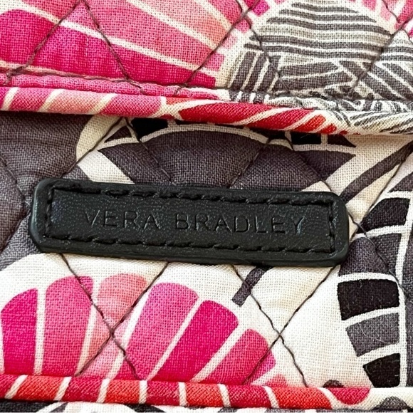 Vera Bradley Cherry Blossom Crossbody Bag Snap Mailbag Flap Gray Pink Floral - Picture 3 of 8